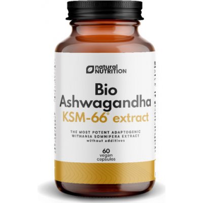 Natural Nutrition Bio Ashwagandha KSM-66 kapsle 60 kapslí – Hledejceny.cz