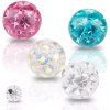 Piercing Šperky4U náhradní kulička s krystaly Swarovski závit ND01023-08-P