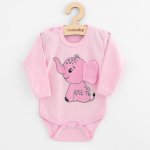 Kojenecké body s dlohým rukávem New Baby Happy Elephant pink – Zbozi.Blesk.cz