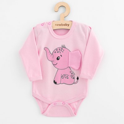 Kojenecké body s dlohým rukávem New Baby Happy Elephant pink – Zbozi.Blesk.cz