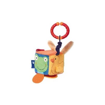 Sigikid Kostka Blue line Baby hračka na zavěšení na autosedačku 8 x 8 x 8 cm – Zboží Mobilmania