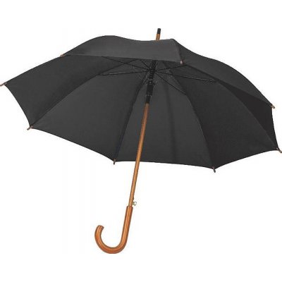 Automatic deštník s dřevěnou rukojetí černý – Sleviste.cz