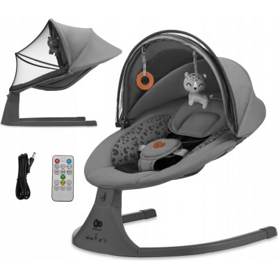 KINDERKRAFT Lehátko houpací s melodií 2v1 Lumi, do 9 kg, Premium Light Grey – Zboží Mobilmania