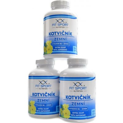 FitSport Nutrition Kotvičník zemní 90% + Vitamin B6 + Zinek 450 kapslí – Hledejceny.cz