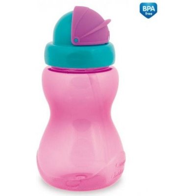Canpol babies Cestovní sportovní láhev se slámkou malá růžová 270 ml