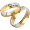 Prsteny iZlato Forever Svatební kombinované snubní prstýnky s kamínkem STOB301