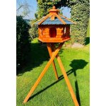 Darlux Ptačí budka dřevěná velikost M modrá včetně stojanu – Sleviste.cz