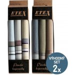 ETEX Výhodná sada pánských látkových kapesníků M40-2 a M40-4 - 6 kusů – Hledejceny.cz