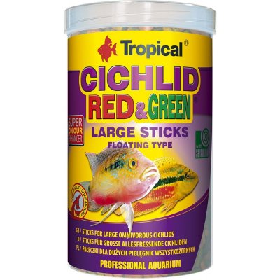 TROPICAL Cichlid Red/Green Large Sticks 250ml / 75g