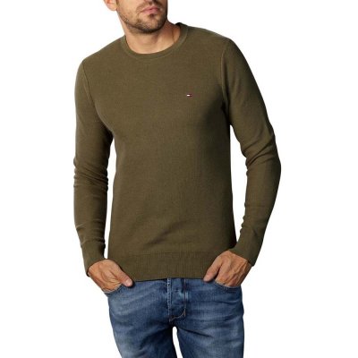Tommy Hilfiger pánský svetr Honeycomb MW0MW17722 khaki – Hledejceny.cz