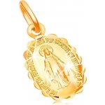 Šperky Eshop Přívěsek ze žlutého zlata 18K oboustranný medailonek s Pannou Marií GG17.39