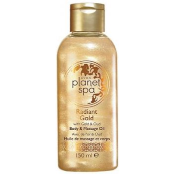 Avon Planet Spa Radiant Gold rozjasňující třpytivý tělový a masážní olej With Gold and Oud 150 ml
