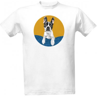 Tričko s potiskem tričko Boston Terrier pánské bílé pánské Bílá