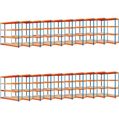 Fistar 20x Regál 1800 x 1800 x 400 mm lak 4 police modro oranžový – Zbozi.Blesk.cz