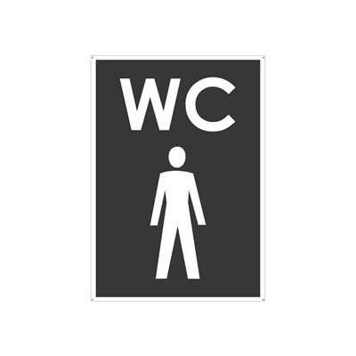 WC MUŽI, šedá, plast s dírami 2 mm 105x148 mm – Zboží Dáma