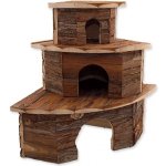 Small Animal Domek rohový dřevěný s kůrou 16 x 16 x 11 cm – Zboží Mobilmania