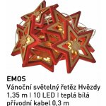 Vánoční světelný řetěz Hvězdy, 1,35 m, 10 LED, teplá bílá, přívodní kabel 0,3 m - EMOS – Hledejceny.cz