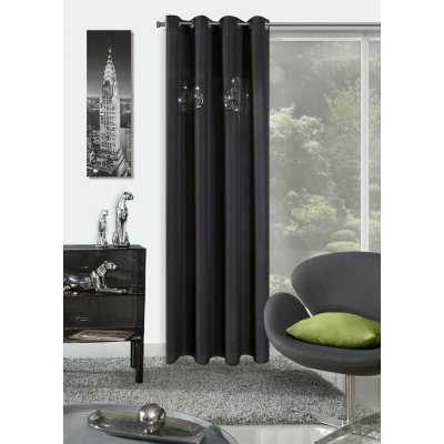 Eurofirany Luxusní závěs YVETTE 140x250 Černý – Hledejceny.cz