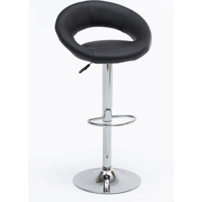 FineBuy Bar Stool Stool Cover Faux Leather Výškově nastavitelný design Bar Stool s opěradlem Chrome 110 kg Bez koleček Nastavitelná designová s opěradlem otočná pro domácnost X-XL