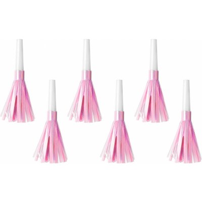 PartyDeco Trumpetky holografické s třásněmi 6ks růžové – Zboží Mobilmania