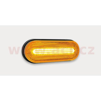 poziční světlo LED oválné oranžové (126x51 mm) s reflektorem, s držákem vzadu – Zboží Mobilmania