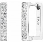 NUBIS Stříbrné hranaté náušnice se zirkony - NB-3084 – Zboží Mobilmania