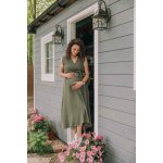 Mušelínové šaty Anna kaki pro těhotné a kojící ženy – Zboží Mobilmania