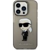 Pouzdro a kryt na mobilní telefon Apple Pouzdro AppleMix KARL LAGERFELD Ikonik NFT Apple iPhone 14 Pro - plastové / gumové - / šedé černé