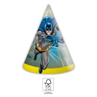 Procos Čepičky papírové EKO - Batman, 6ks – Zboží Dáma