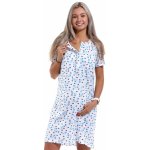 Kojící a těhotenská košilka kočičky a tlapičky 1C3179 bílá modrá – Sleviste.cz