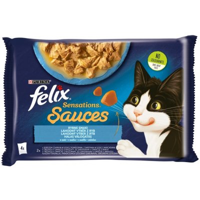 Felix Sensations Sauces výběr z ryb v omáčce s treskou sardinkami a zeleninou 12 x 4 x 85 g – Zbozi.Blesk.cz