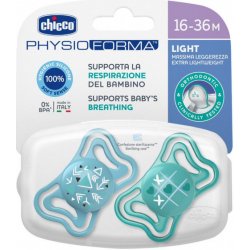 Chicco Physio light silikon dudlík 2ks modrá