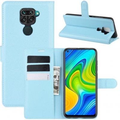 Pouzdro Litchi PU kožené peněženkové Xiaomi Redmi Note 9 - modré – Zboží Mobilmania