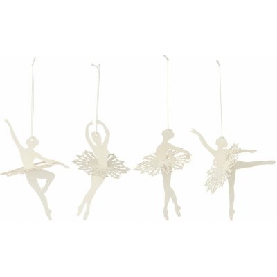 Ib Laursen Závěsná papírová dekorace Ballerina – set 4 ks, bílá barva, papír – Hledejceny.cz