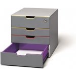 Durable Varicolor box 4 zásuvky (1 uzamykatelná) šedý – Zboží Mobilmania