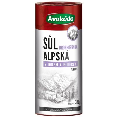 Avokádo alpská sůl s jodem a fluorem 330 g – Zboží Dáma