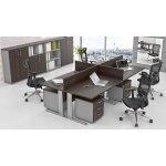 NABYTEK-DESIGNOVY.CZ - ZEP 4.6 07 Sestava kancelářského nábytku Komfort 4.6 kaštan/šedá – Zboží Dáma