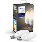 Philips Hue BT LED žárovka E14 5.5W teplá bílá 2 ks chytrá LED žárovka 470 lm 2700 K stmívatelná – Zboží Mobilmania