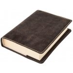 Kožený obal na knihu Klasik XL 25,5 x 39,8 cm kůže hnědá tmavá semiš – Zbozi.Blesk.cz