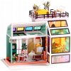 HABARRI Miniatura domečku DIY LED retro byt