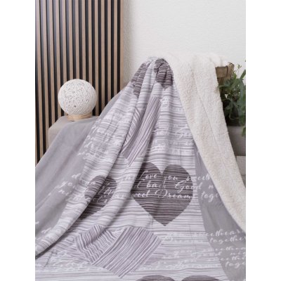 MKLuzkoviny.cz Beránková deka mikroplyš Selina šedohnědé 150x200 – Zboží Mobilmania