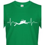 Bezvatriko Tep potápěče Canvas pánské tričko s krátkým rukávem 1 zelená