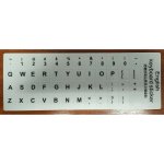 nálepky na klávesnici abeceda (english) - bílé s černým potiskem – Zboží Mobilmania