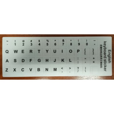 nálepky na klávesnici abeceda (english) - bílé s černým potiskem – Zboží Mobilmania