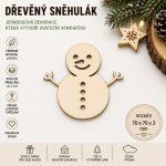 ADVIPO dekorace Dřevěný sněhulák z překližky 70 × 70 × 3 mm – Hledejceny.cz