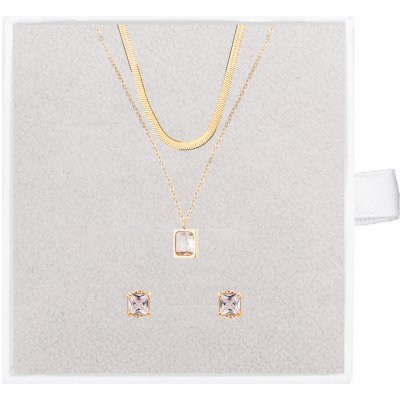 Franco Bene Diamond set náhrdelník a náušnice pozlacený 2278 – Zboží Dáma