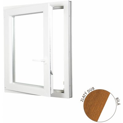 ALUPLAST Plastové okno jednokřídlo zlatý dub/bílé 110x150 – Zboží Mobilmania