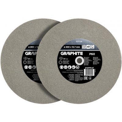 Graphite Brusné kotouče 200 x 20 / 16 / 12,7 x 20 mm P 60 57T128 2 ks – Zbozi.Blesk.cz