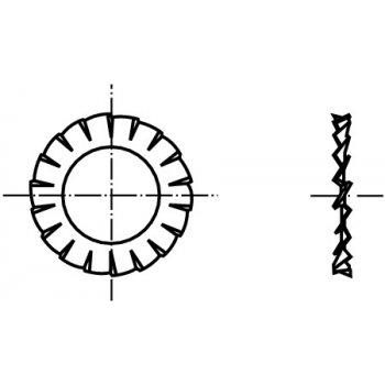DIN 6798A podložka vějířová s vnějším ozubením pozink Varianta: DIN 6798A podložka vějířová s vnějším ozubením ZB 17