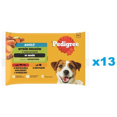 Pedigree Adult hovězí a jehněčí maso krůta a mrkev v omáčce 52 x 100 g – Hledejceny.cz